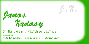 janos nadasy business card